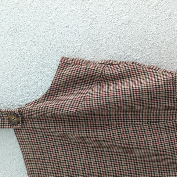 Gypsies & Moondust Jumpsuit Houndstooth Plaid Pockets Tan Academia Boho - Picture 8 of 11